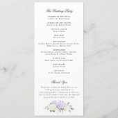 Programme de mariage élégant aux fleurs d'hortensi (Dos)