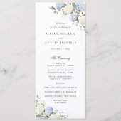 Programme de mariage élégant aux fleurs d'hortensi (Devant)