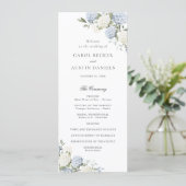 Programme de mariage élégant aux fleurs d'hortensi (Debout devant)