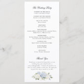 Programme de mariage élégant aux fleurs d'hortensi (Dos)