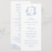 Programme de mariage élégant aux fleurs d'hortensi (Devant / Derrière)