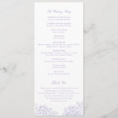 Programme de mariage élégant aux fleurs d'hortensi (Dos)