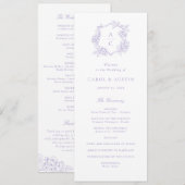 Programme de mariage élégant aux fleurs d'hortensi (Devant / Derrière)