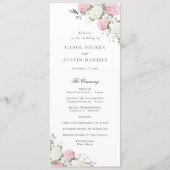 Programme de mariage élégant aux fleurs d'hydrange (Devant)