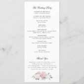 Programme de mariage élégant aux fleurs d'hydrange (Dos)