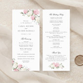 Programme de mariage élégant aux fleurs d'hydrange