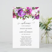 Programme de Mariage Élégant aux Fleurs Violettes  (Debout devant)