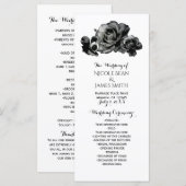 Programme de mariage élégant aux roses à l'aquarel (Devant / Derrière)