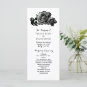 Programme de mariage élégant aux roses à l'aquarel (Debout devant)