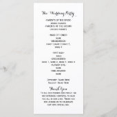 Programme de mariage élégant aux roses aquarelles (Dos)