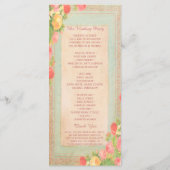 Programme de mariage élégant aux roses vintage (Dos)