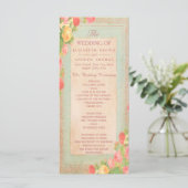 Programme de mariage élégant aux roses vintage (Debout devant)