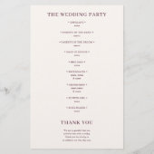 Programme de mariage élégant avec écriture manuscr (Dos)