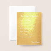 Programme de mariage élégant avec feuille d'or min (Derrière avec enveloppe)