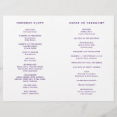 Programme de mariage élégant avec monogramme viole (Dos)