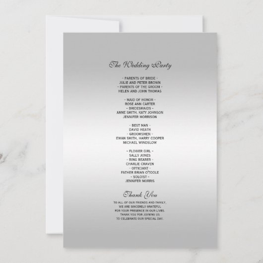 Programme de mariage élégant avec un nœud en gemme (Dos)