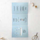 Programme de mariage élégant bleu Cendrillon en tr (Intérieur)