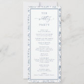 Programme de mariage élégant bleu en chinoiserie (Dos)