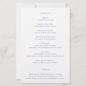 Programme de mariage élégant bleu marine (Dos)