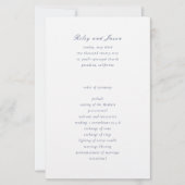 Programme de mariage élégant bleu marine (Devant)