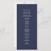 Programme de mariage élégant bleu marine (Dos)