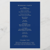 Programme de mariage élégant bleu marine et crème (Dos)