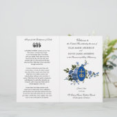 Programme de mariage élégant bleu pour la messe la (Debout devant)