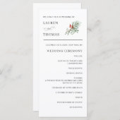 Programme de Mariage Élégant Botanique Vacances (Devant / Derrière)