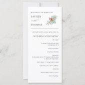 Programme de Mariage Élégant Botanique Vacances (Devant)