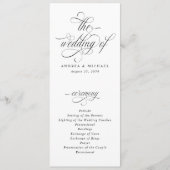 Programme de mariage élégant calligraphié de luxe (Devant)