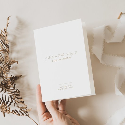 Programme de mariage élégant carnet de commande