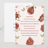 Programme de Mariage Élégant Carton de Fête Botani (Devant / Derrière)