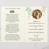 Programme de mariage élégant catholique eucalyptus (Devant)