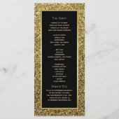 Programme de mariage élégant chic noir et or (Dos)