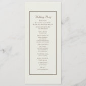 Programme de mariage élégant classique crème marro (Dos)