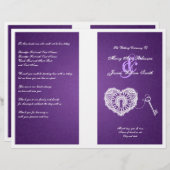 Programme De Mariage Élégant Clé De Mon Coeur Viol (Devant / Derrière)