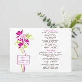 Programme de mariage élégant de bouquet rose et ve (Debout devant)