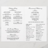 Programme de mariage élégant de la messe latine ca (Dos)
