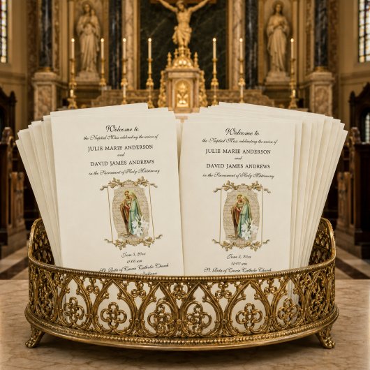 Programme de mariage élégant de la messe latine ca