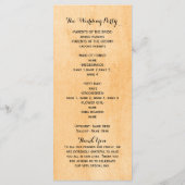 Programme de mariage élégant de style country west (Dos)