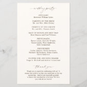 Programme de mariage élégant en ivoire classique (Dos)