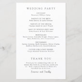 Programme de Mariage Élégant en Noir et Blanc Inte (Dos)