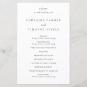 Programme de Mariage Élégant en Noir et Blanc Inte (Devant)