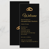 Programme de mariage élégant en or noir (Devant / Derrière)