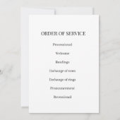 Programme de mariage élégant et guide du cortège d (Dos)