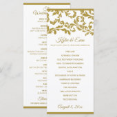 Programme de mariage élégant et haut Flourish | Or (Devant / Derrière)