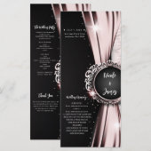 Programme de mariage élégant et luxueux rose et no (Devant / Derrière)