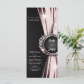 Programme de mariage élégant et luxueux rose et no (Debout devant)