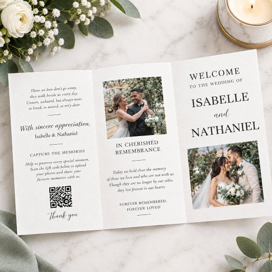 Programme de mariage élégant et mémorial | En souv