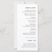 Programme de mariage élégant et moderne noir et bl (Dos)